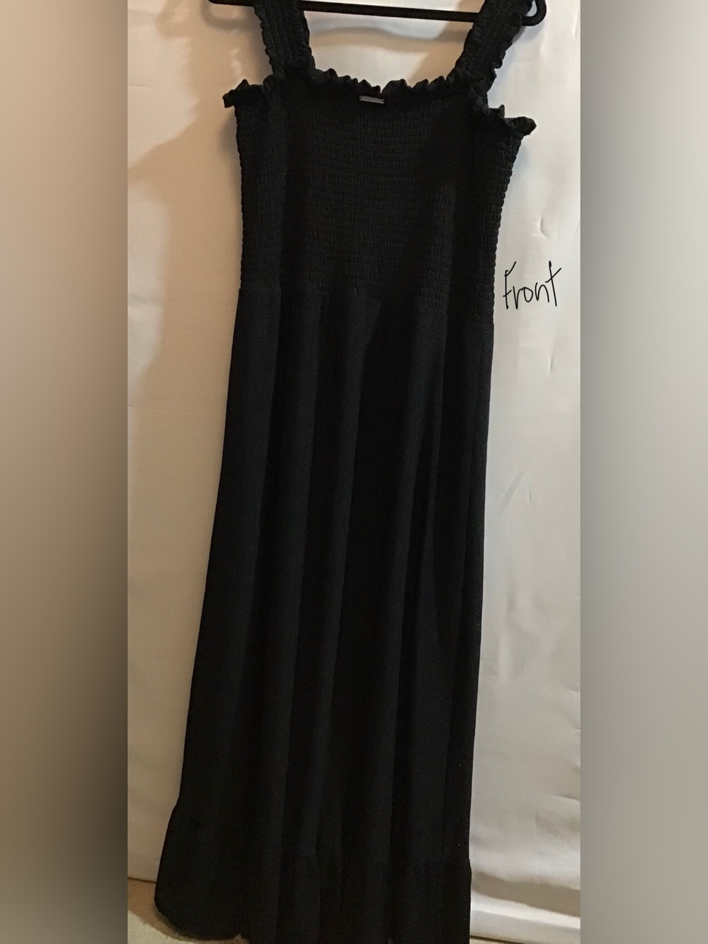 Michael Kors black maxi smoked bodice sundress T2 348